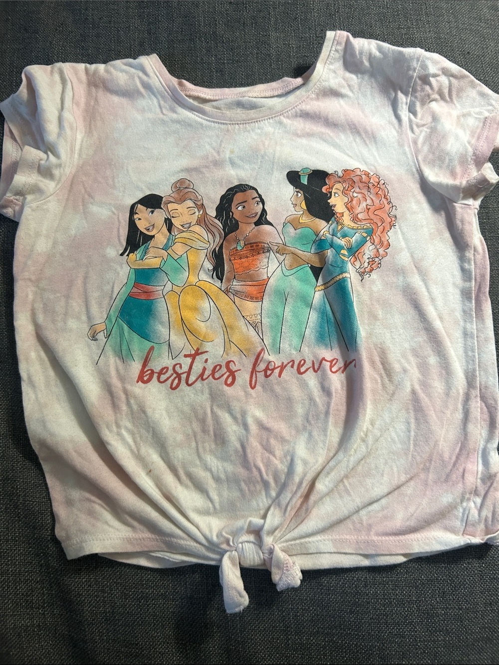 Disney Princess 'Besties Forever' Tie-Front Tee - White, Pastel